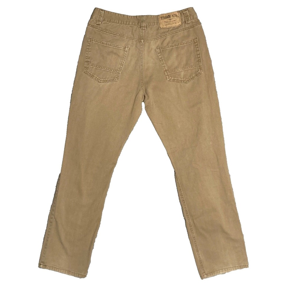 VTG Iron Co Workwear Pants Mens 30 Relaxed Straight Cotton Khaki Tan Jeans 30x30